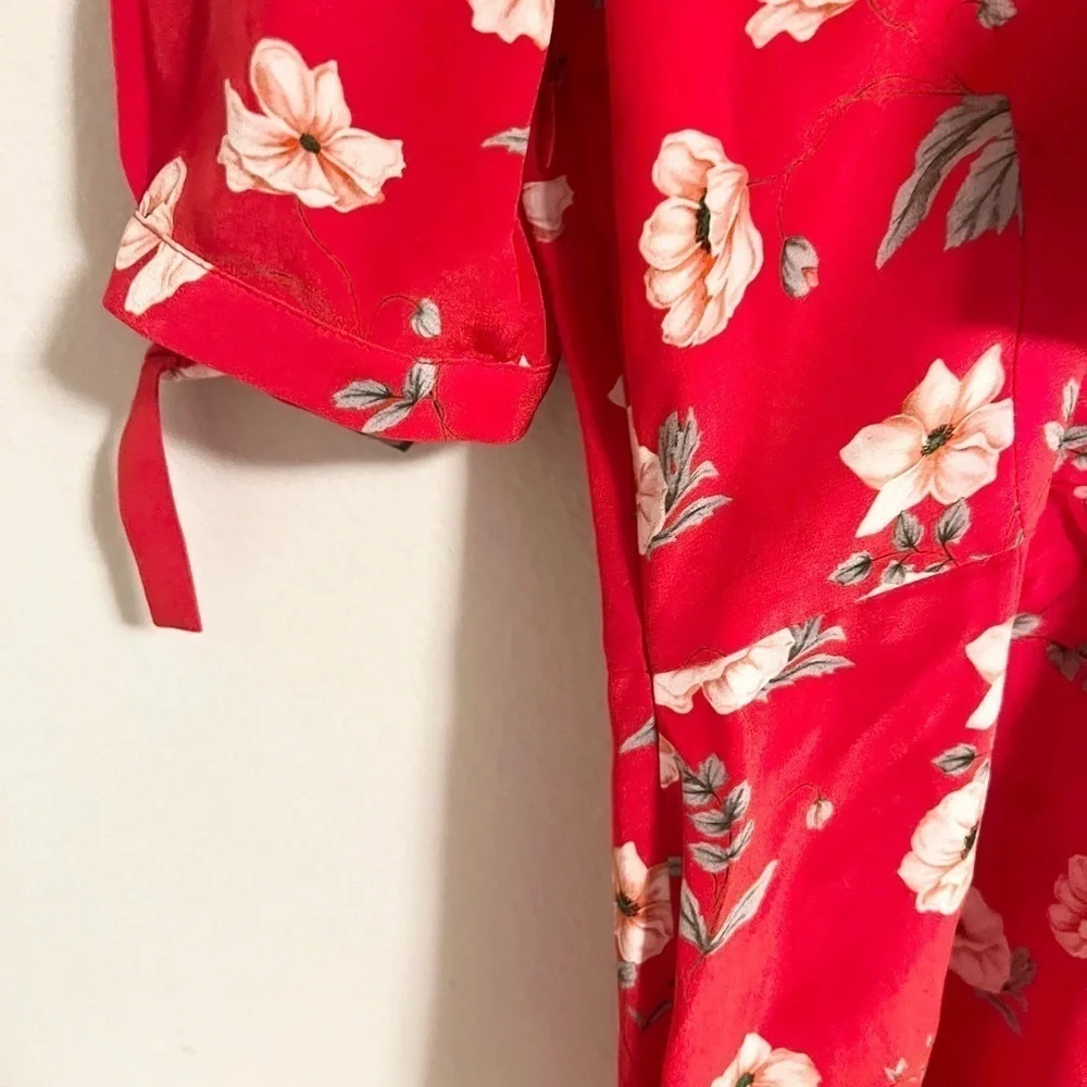 Intermix Cleo Silk red floral mini Dress